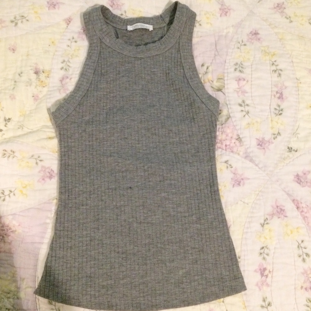 Gray knit tank